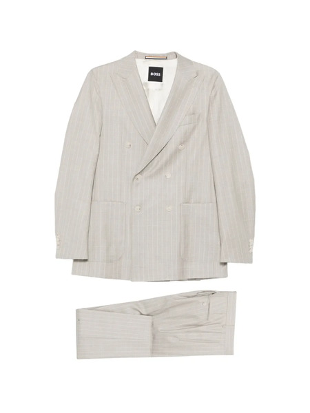 Boss Double-breasted Pinstripe Suit - Grey 