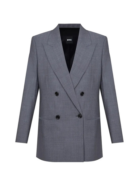  Boss Double-breasted Wool Jacket - Grey 