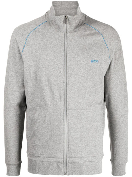  Boss Embroidered-logo Zip-up Jacket - Grey 