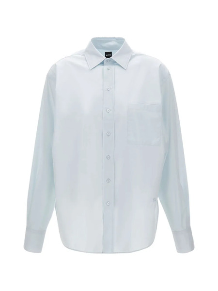  Boss Embroidered Pocket Cotton Shirt - Blue 