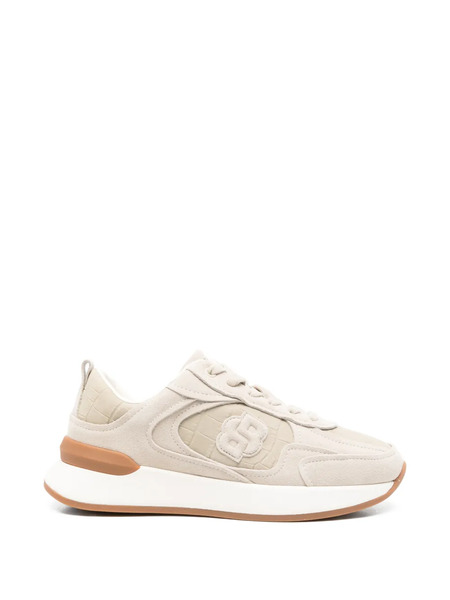  Boss Embossed-logo Leather Sneakers - Neutrals 