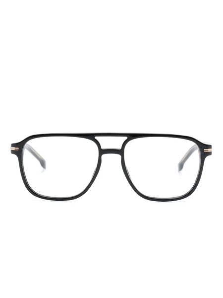  Boss 1600-ex4 Double-bridge Square-frame Glasses - Black 