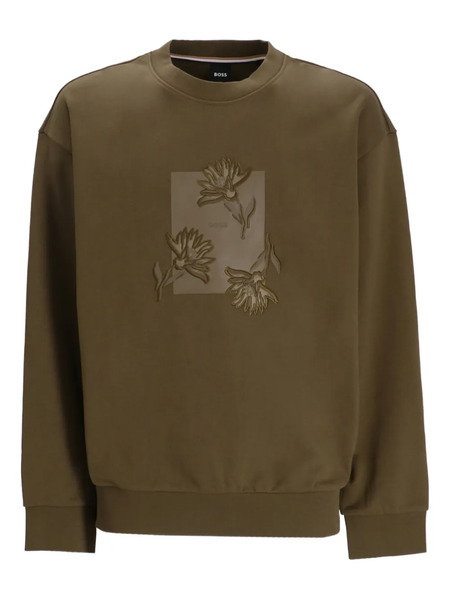  Boss Floral-embroidered Sweatshirt - Green 