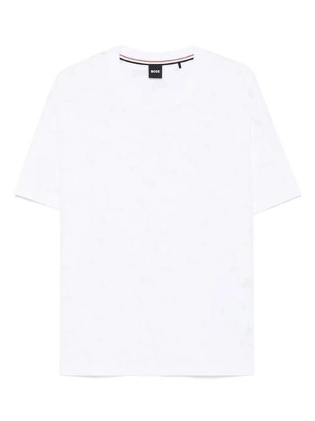  Boss Floral-jacquard T-shirt - White 