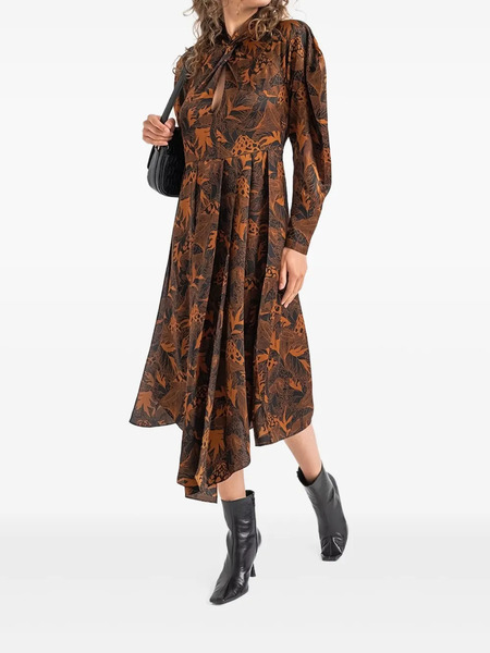  Boss Floral-print Dress - Brown 