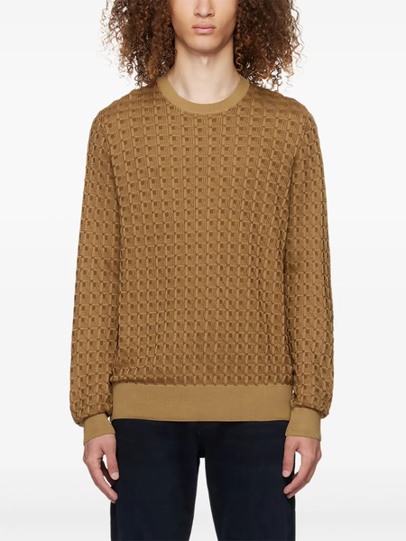 Boss Geometric-pattern Silk Sweater - Brown 