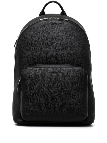  Boss Grained Leather Backpack - Black 