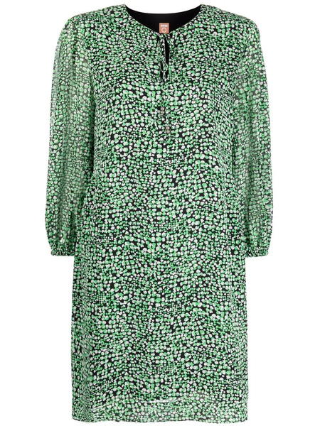  Boss Graphic-print Long-sleeve Dress - Green 