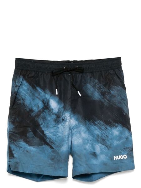  Boss Graphic Print Swim Shorts - Blue 