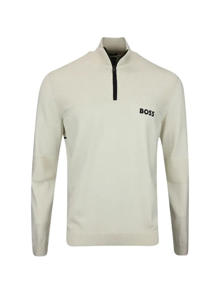  Boss Green Hugo Boss Textured Zip Sweater - Neutrals 