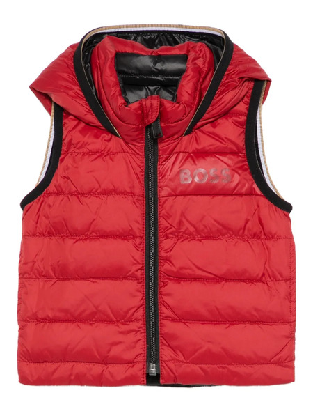  Boss Hooded Quilted Gilet - Red 