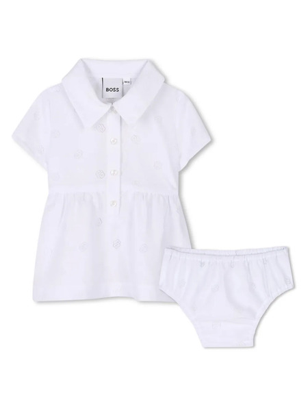  Boss Kidswear Button-fastening Dress - White 