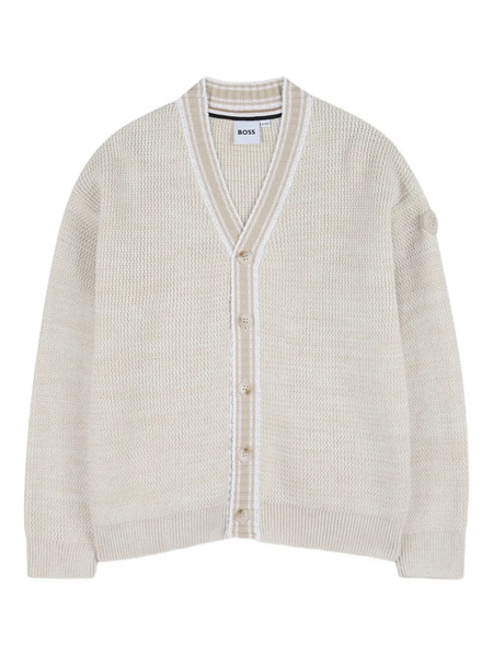  Boss Kidswear Button Stripe Cardigan - Neutrals 