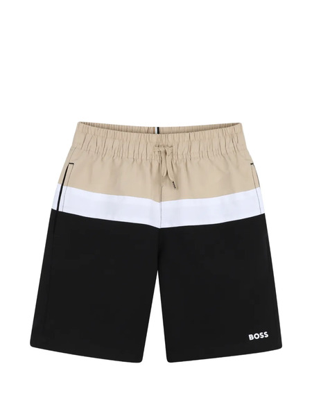  Boss Kidswear Colour-block Drawstring Swim Shorts - Black 
