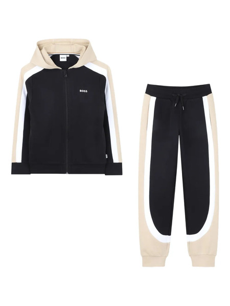  Boss Kidswear Colour-block Tracksuit Set - Black 