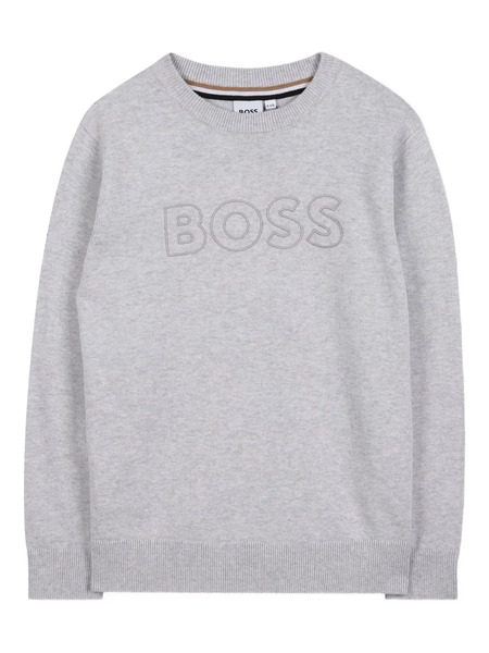 Boss Kidswear Embossed-logo Sweatshirt - Grey 