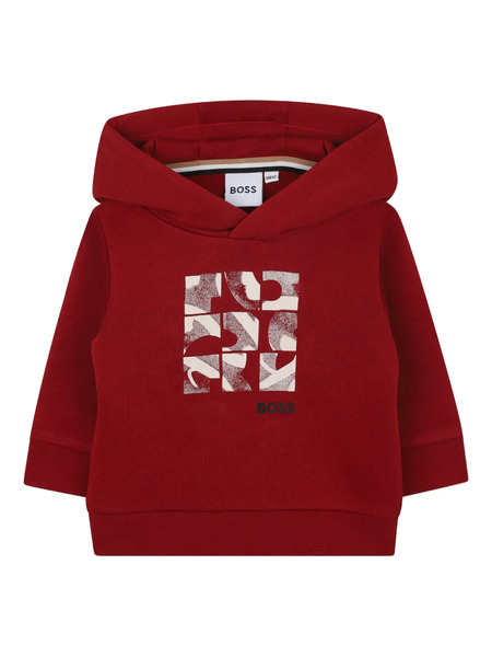  Boss Kidswear Graphic-logo Hoodie - Red 