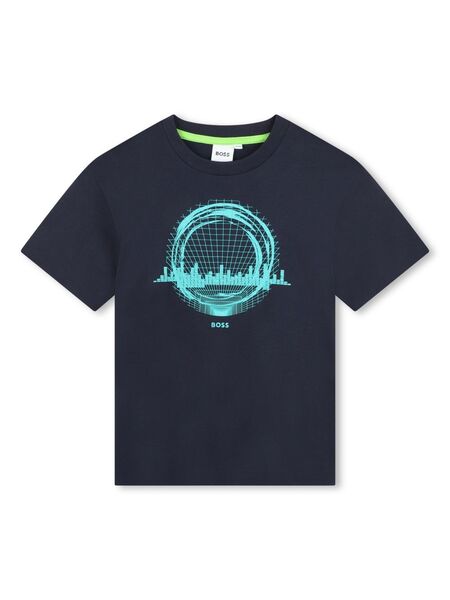  Boss Kidswear Graphic-print T-shirt - Blue 