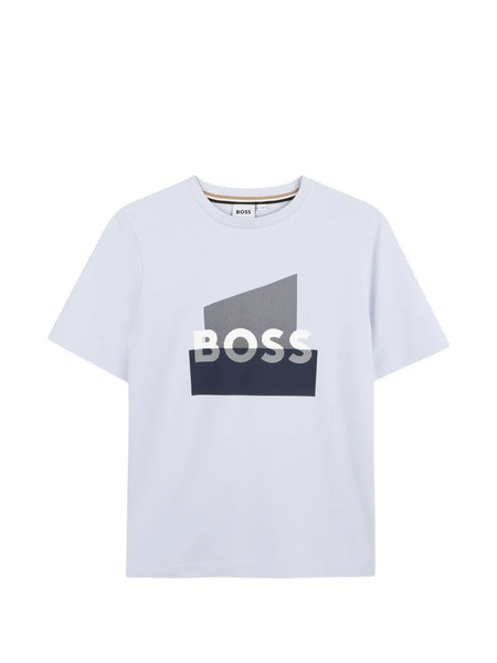  Boss Kidswear Graphic-print T-shirt - Blue 