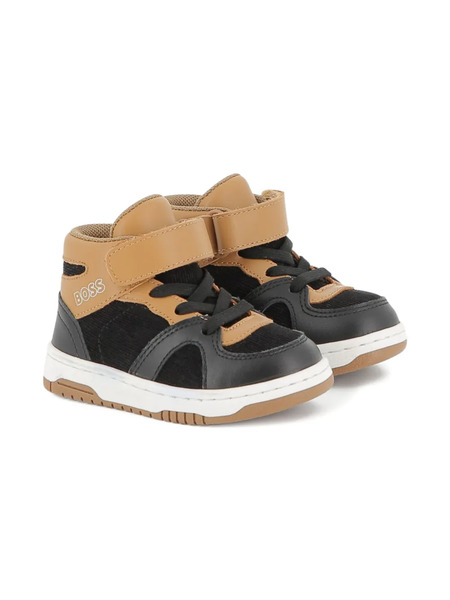 Boss Kidswear High-top Touch-strap Sneakers - Black 