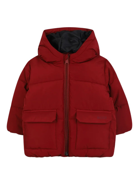  Boss Kidswear Hooded Puffer Jacket - Red 