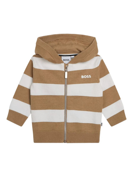  Boss Kidswear Hooded Striped Sweater - Blue 