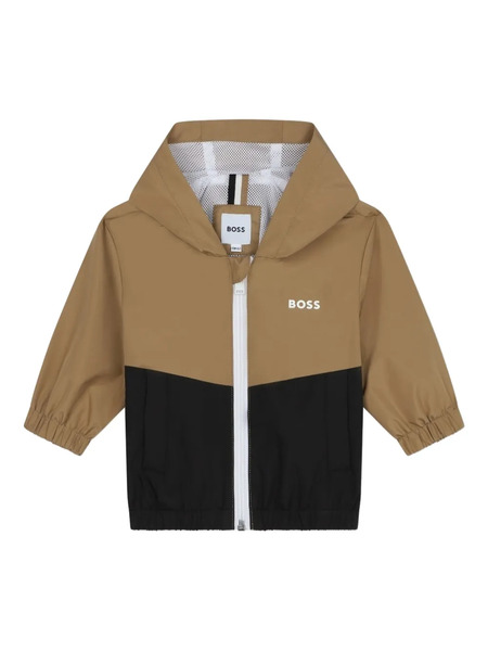  Boss Kidswear Hooded Two-tone Jacket - Brown 