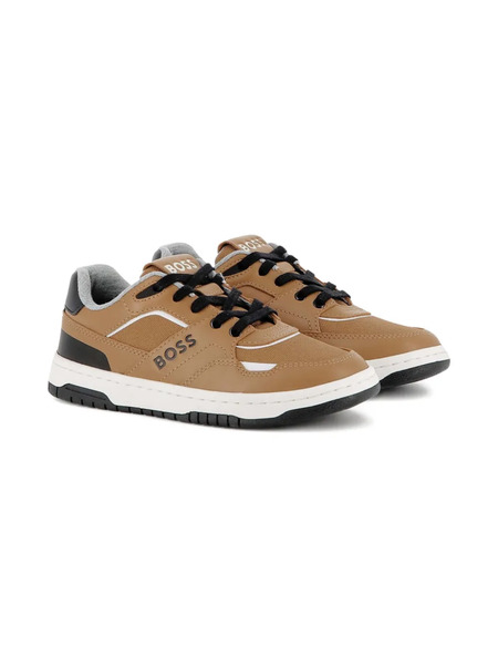  Boss Kidswear Leather Sneakers - Brown 