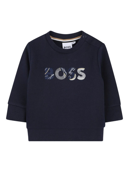  Boss Kidswear Logo-appliqué Sweatshirt - Blue 