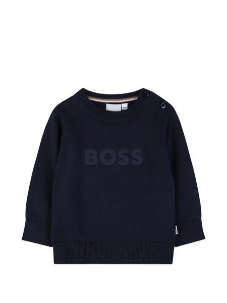  Boss Kidswear Logo Crew-neck Sweatshirt - Blue 