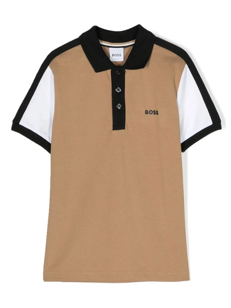  Boss Kidswear Logo-embossed Polo Shirt - Brown 