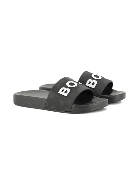  Boss Kidswear Logo-embossed Slides - Black 