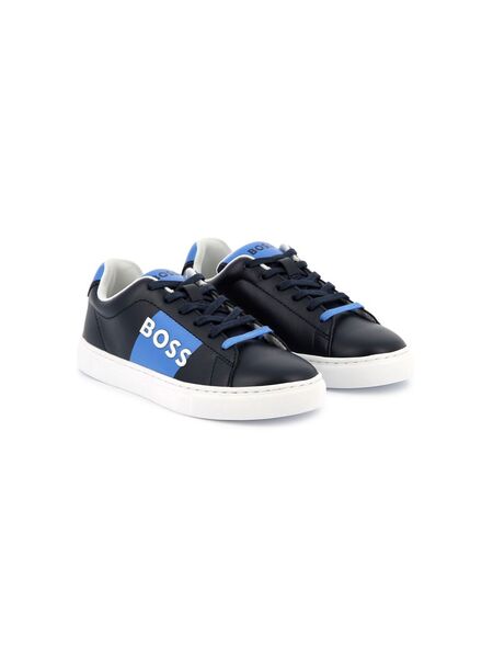  Boss Kidswear Logo-embossed Sneakers - Blue 