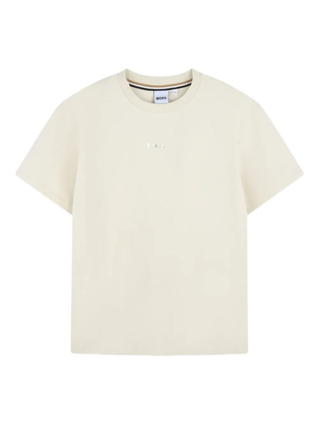  Boss Kidswear Logo-embossed T-shirt - Neutrals 