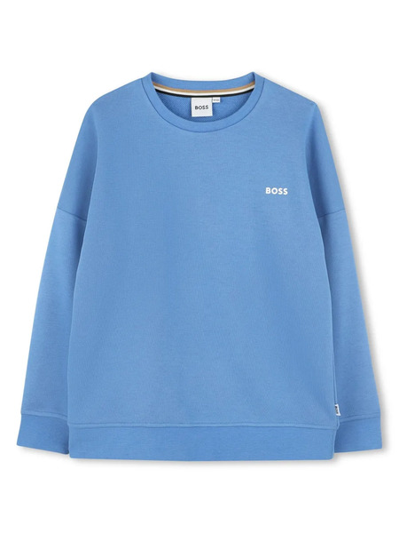  Boss Kidswear Logo-embroidered Crew-neck Sweatshirt - Blue 