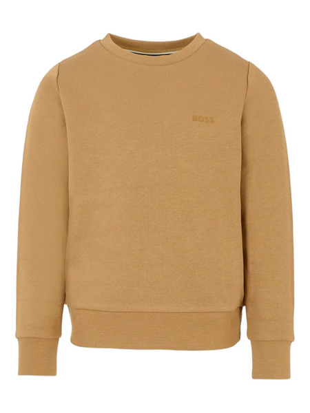  Boss Kidswear Logo-embroidered Crew-neck Sweatshirt - Brown 