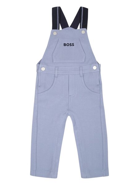  Boss Kidswear Logo-embroidered Dungaree - Blue 