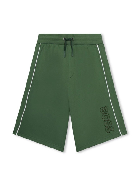  Boss Kidswear Logo-embroidered Track Shorts - Green 