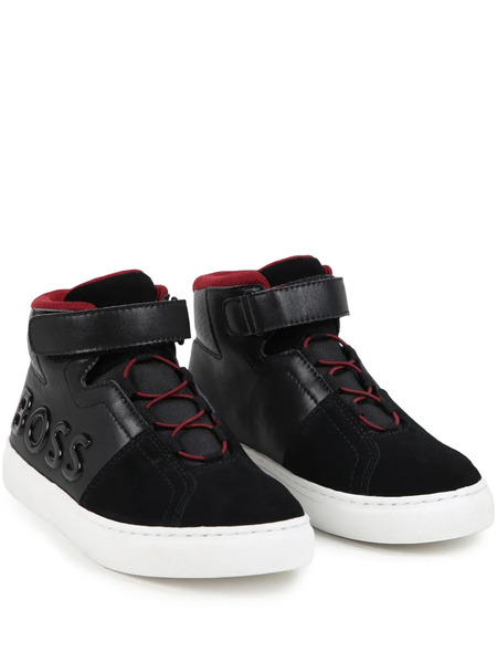  Boss Kidswear Logo-lettering High-top Sneakers - Black 