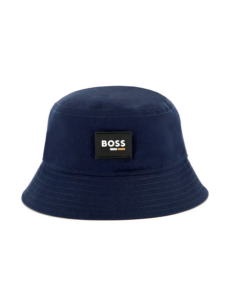  Boss Kidswear Logo-patch Cotton Bucket Hat - Blue 
