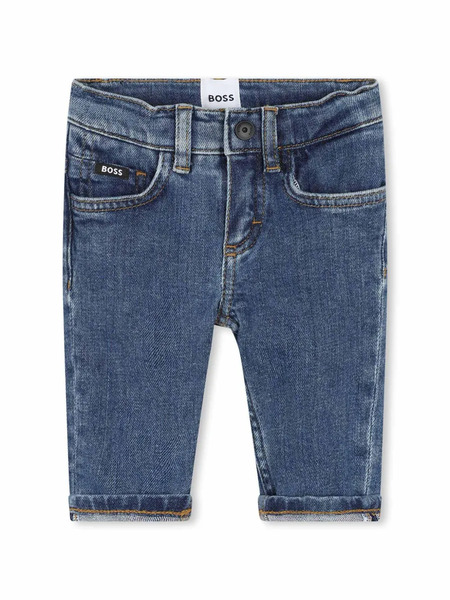 Boss Kidswear Logo-patch Denim Jeans - Blue 