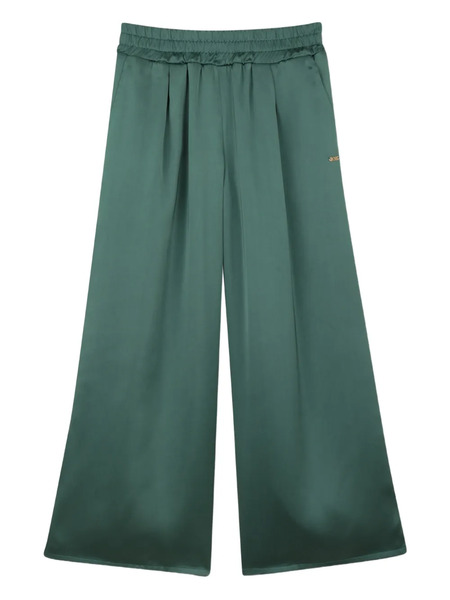  Boss Kidswear Logo-plaque Satin Trousers - Green 
