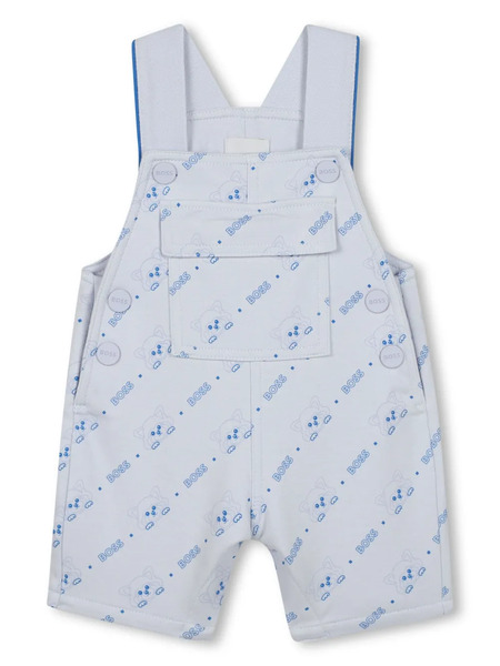  Boss Kidswear Logo-print Dungarees - Blue 