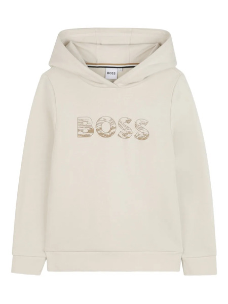  Boss Kidswear Logo-print Hoodie - Neutrals 