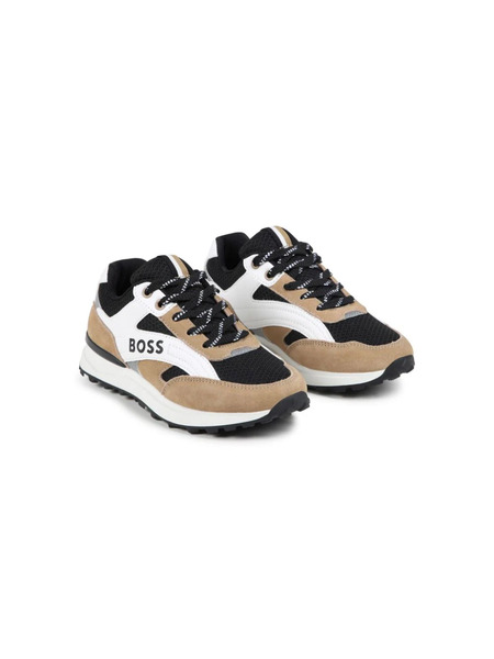  Boss Kidswear Logo-print Panelled Sneakers - Neutrals 