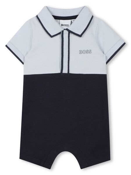  Boss Kidswear Logo-print Romper - Blue 