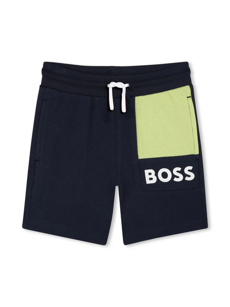  Boss Kidswear Logo-print Shorts - Blue 
