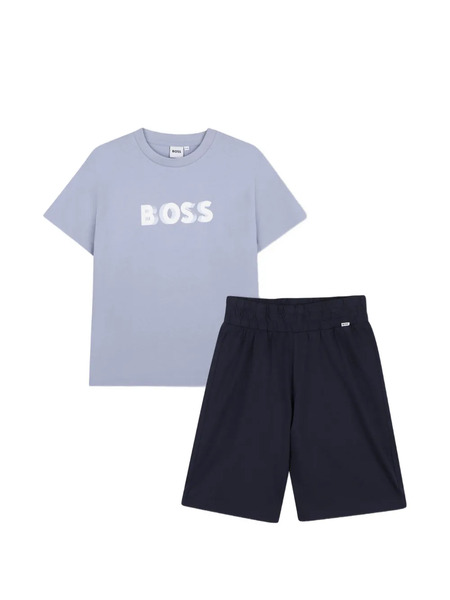  Boss Kidswear Logo-print Shorts Set (set Of Two) - Blue 