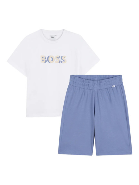  Boss Kidswear Logo-print Shorts Set - White 