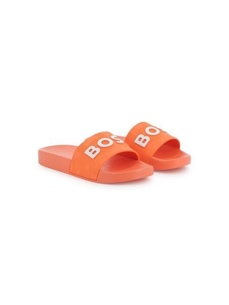  Boss Kidswear Logo-print Slides - Orange 